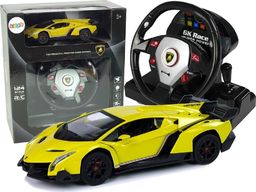 LeanToys Import LEANToys Auto Zdalnie Sterowane Lamborghini Veneno Żółte 2,4 G Pilot Kierownica Dźwięk Światła