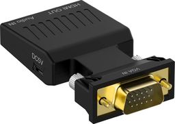 Adapter AV Co2 HDMI - D-Sub (VGA) + Jack 3.5mm czarny