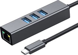 HUB USB Co2 Adapter HUB 3x USB-C + Ethernet RJ45 Gigabit 1000 MB