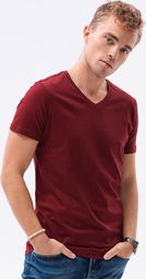  Ombre T-shirt męski bawełniany basic S1369 - bordowy S