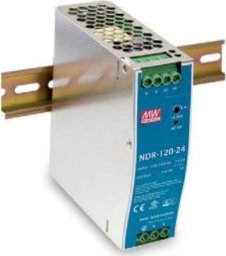 Mean Well Zasilacz impulsowy AC/DC na szyne DIN 120W 90-264VAC Uwyj 24VDC 5A NDR-120-24