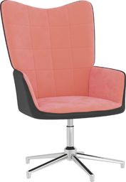  vidaXL Fotel różowy, aksamit i PVC