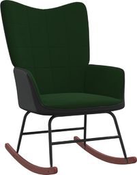  vidaXL Fotel bujany, ciemnozielony, aksamit i PVC