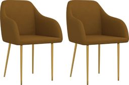  vidaXL Krzesła stołowe, 2 szt., brązowe, obite aksamitem