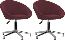  vidaXL Obrotowe krzesła stołowe, 2 szt., fioletowe, obite tkaniną