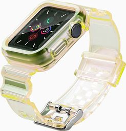  Hurtel Strap Light Set silikonowa opaska pasek bransoleta bransoletka etui do zegarka Watch 3 38mm / Watch 2 38mm żółty
