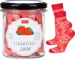 Soxo Skarpetki damskie różowe SOXO GOOD STUFF zabawny strawberry jam w słoiku 35-40