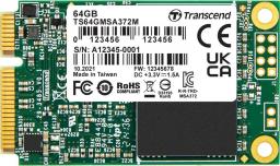 Dysk SSD Transcend MSA372M 64GB mSATA SATA III (TS64GMSA372M)