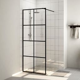  vidaXL Ścianka prysznicowa, przezroczyste szkło ESG, 80x195 cm, czarna