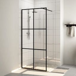  vidaXL Ścianka prysznicowa, przezroczyste szkło ESG, 100x195cm, czarna
