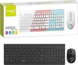 Klawiatura + mysz Forev FOREV KLAWIATURA BEZPRZEWODOWA + MYSZ ZESTAW BUSSINES CZARNA FV-306