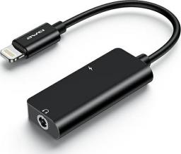 Adapter USB Awei CL-121 Lightning - Jack 3.5mm + Lightning Czarny  (AWEI083BLK)