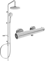 Zestaw prysznicowy Mexen Mexen Carl zestaw prysznicowy natynkowy z deszczownicą i baterią prysznicową termostatyczną Kai, chrom - 77100240-00