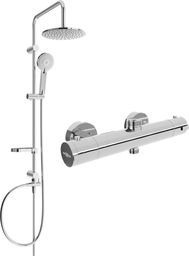 Zestaw prysznicowy Mexen Mexen Carl zestaw prysznicowy natynkowy z deszczownicą i baterią prysznicową termostatyczną Kai, chrom - 77150240-00