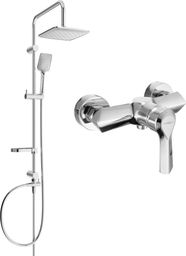 Zestaw prysznicowy Mexen Mexen Sven zestaw prysznicowy natynkowy z deszczownicą i baterią prysznicową Sabre, chrom - 72140262-00