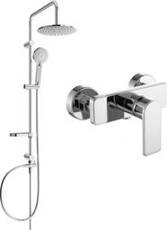 Zestaw prysznicowy Mexen Mexen Carl zestaw prysznicowy natynkowy z deszczownicą i baterią prysznicową Cetus, chrom - 744340240-00