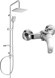 Zestaw prysznicowy Mexen Mexen Sven zestaw prysznicowy natynkowy z deszczownicą i baterią prysznicową Fabia, chrom - 746540262-00