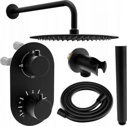 Zestaw prysznicowy Mexen Mexen Kai DR70 zestaw prysznicowy podtynkowy z deszczownicą 30 cm, czarny - 77602DR7030-70