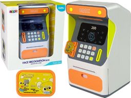  LeanToys Bankomat Skarbonka Czujnik Rozpoznawania Twarzy PIN Oszczędzanie Pomarańczowy