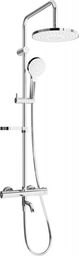 Zestaw prysznicowy Mexen Mexen KX05 zestaw wannowo-prysznicowy z deszczownicą i baterią termostatyczną, chrom/biały - 779000591-00