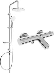 Zestaw prysznicowy Mexen Mexen Erik zestaw wannowo-prysznicowy z deszczownicą i baterią wannową termostatyczną Kai, chrom - 77300205-00