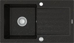 Zlewozmywak Mexen Pablo  granitowy 1-komorowy z ociekaczem 752 x 436 mm, czarny/złoty metalik - 6510751010-75