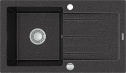 Zlewozmywak Mexen Pablo  granitowy 1-komorowy z ociekaczem 752 x 436 mm, czarny nakrapiany - 6510751010-76