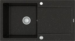 Zlewozmywak Mexen Leo  granitowy 1-komorowy z ociekaczem 900 x 500 mm, czarny/złoty metalik - 6501901010-75