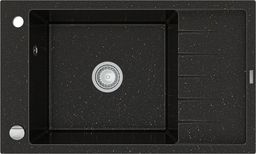 Zlewozmywak Mexen Elias  granitowy 1-komorowy z krótkim ociekaczem 795 x 480 mm, czarny/złoty metalik - 6511791005-75