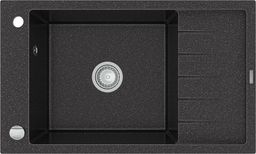 Zlewozmywak Mexen Elias  granitowy 1-komorowy z krótkim ociekaczem 795 x 480 mm, czarny nakrapiany - 6511791005-76