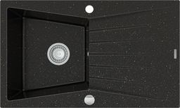 Zlewozmywak Mexen Cesar  granitowy 1-komorowy z ociekaczem 775 x 470 mm, czarny/złoty metalik - 6514771010-75
