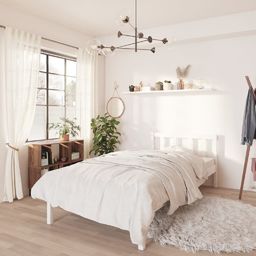  vidaXL Rama łóżka, biała, drewno sosnowe, 75x190 cm, pojedyncza