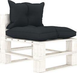  vidaXL Ogrodowe siedzisko z palet z antracytowymi poduszkami, drewno