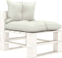  vidaXL Ogrodowe siedzisko z palet, z beżowymi poduszkami, drewniane