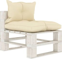  vidaXL Ogrodowe siedzisko z palet, z kremowymi poduszkami, drewniane