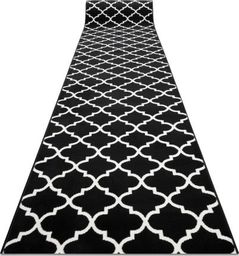  Dywany Łuszczów CHODNIK BCF MORAD Trelis koniczyna marokańska czarny / krem 90 cm, 90x990 cm