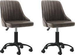  vidaXL Obrotowe krzesła stołowe, 2 szt., ciemnoszare, obite aksamitem