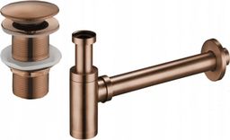 Syfon Mexen Mexen półsyfon umywalkowy okrągły z korkiem klik-klak, bez przelewu, różowe złoto - 7991050-60