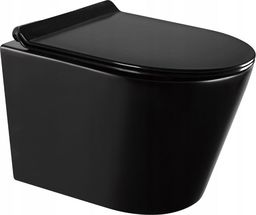 Miska WC Mexen Mexen Rico miska wc Rimless z deską wolnoopadającą slim, duroplast, czarna mat - 30720185