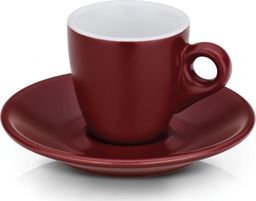  Filiżanki do espresso ze spodkami 2 szt. ceramika 0,05 l, śred. 12 x 6,5 cm czerwone