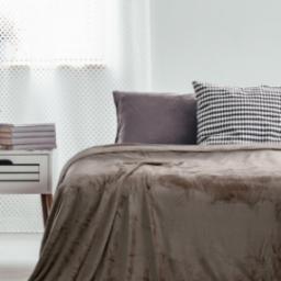 AmeliaHome Koc 70x150 Mic mikrofibra ciepły gruby cappuccino na łóżko