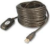 Kabel USB Lindy USB-A - USB-A 20 m Czarny (42631)