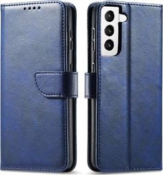  Hurtel Magnet Case elegancki futerał etui pokrowiec z klapką i funkcją podstawki Samsung Galaxy S22 Ultra niebieski