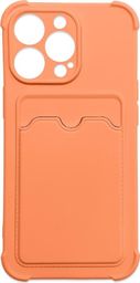  Hurtel Card Armor Case etui pokrowiec do iPhone 12 Pro Max portfel na kartę silikonowe pancerne etui Air Bag pomarańczowy
