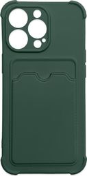  Hurtel Card Armor Case etui pokrowiec do Samsung Galaxy A22 4G portfel na kartę silikonowe pancerne etui Air Bag zielony