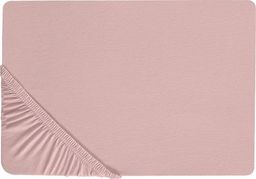  Shumee Bawełniane prześcieradło z gumką 180 x 200 cm różowe HOFUF