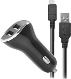 Ładowarka SteelPlay STEELPLAY Car Charger with 2 USB Ports 2.6A + 2m Charge Cable Switch