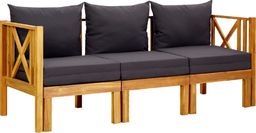  vidaXL 3-osobowa ławka ogrodowa z poduszkami, 179 cm, drewno akacjowe