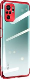  Hurtel Clear Color case żelowy pokrowiec etui z metaliczną ramką Xiaomi Redmi Note 10 5G / Poco M3 Pro czerwony