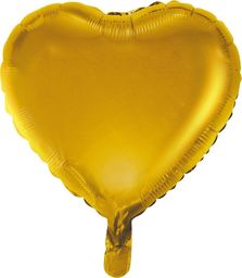  GoDan Balon foliowy SERCE, matowe, złote, 18 cali